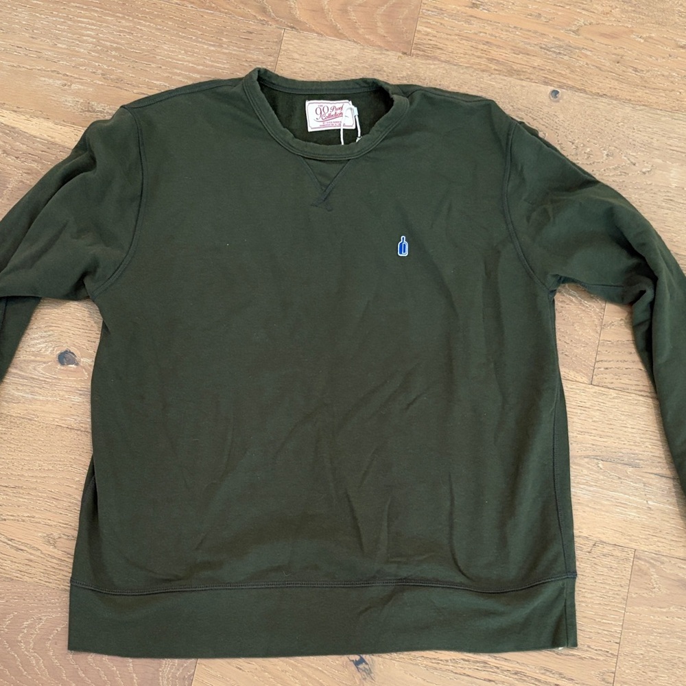 Vineyard Vines Dark Olive Crewneck with Blue Bottle Emblem